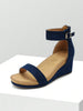 Women Black Open Toe Buckle Ankle Strap Summer Platform  Valentine's Day  Wedge Sandals