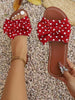 Women's Fashion, Summer Red Bohemian Bow Knot Sandals, Holiday Party Gift Vacation Beach Flat Sandals, Dating Shopping, Elegant Women's Sandals